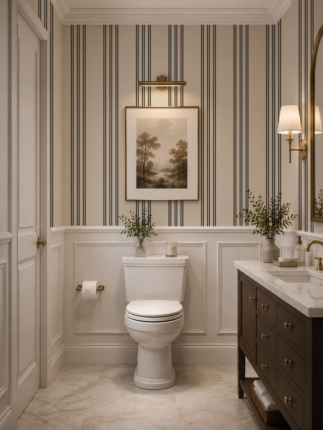 Classic Stripe Wallpaper - Black Stripes