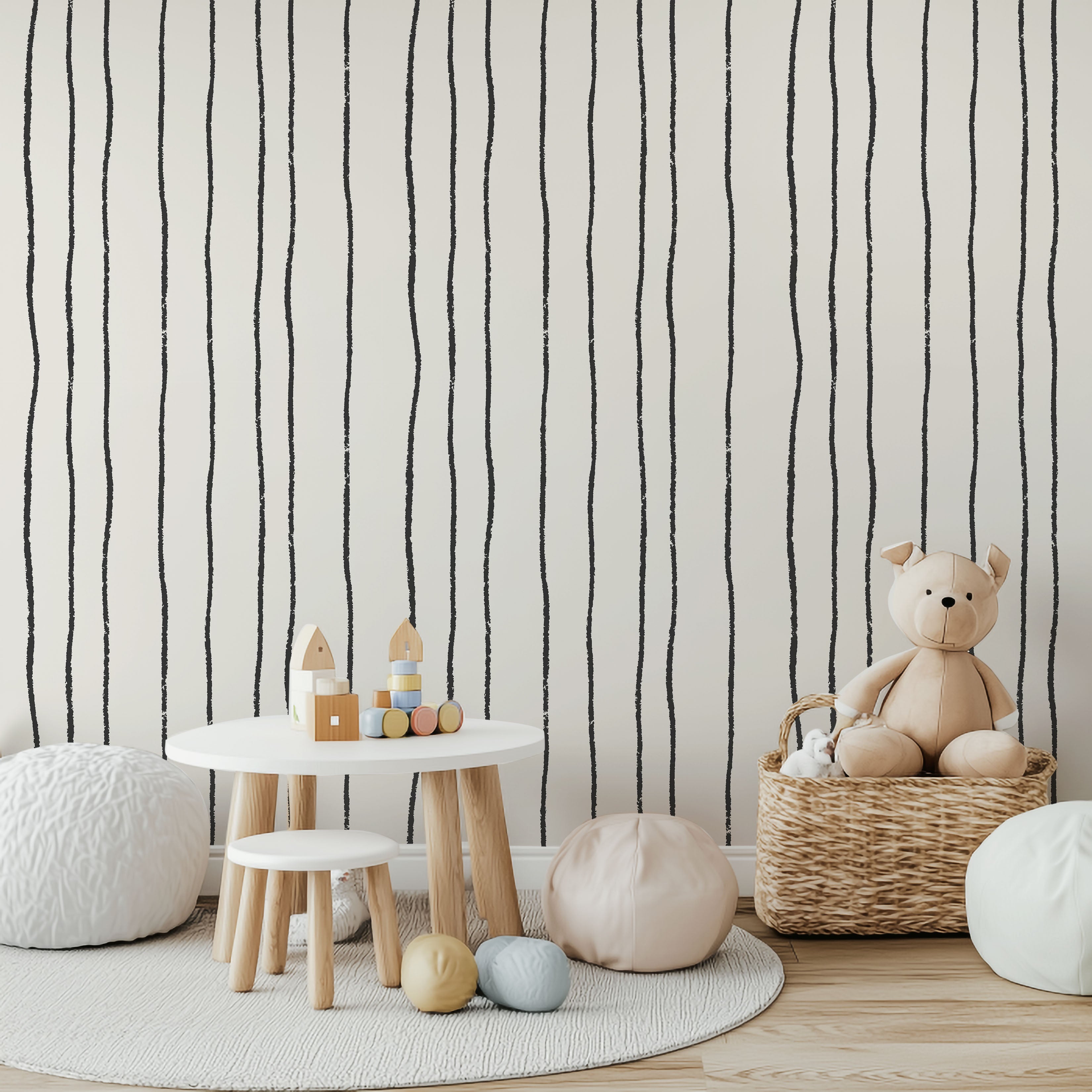 stripey wallpaper, premium peel & stick, 2x4 feet 24 inches x 48 inches, home decor