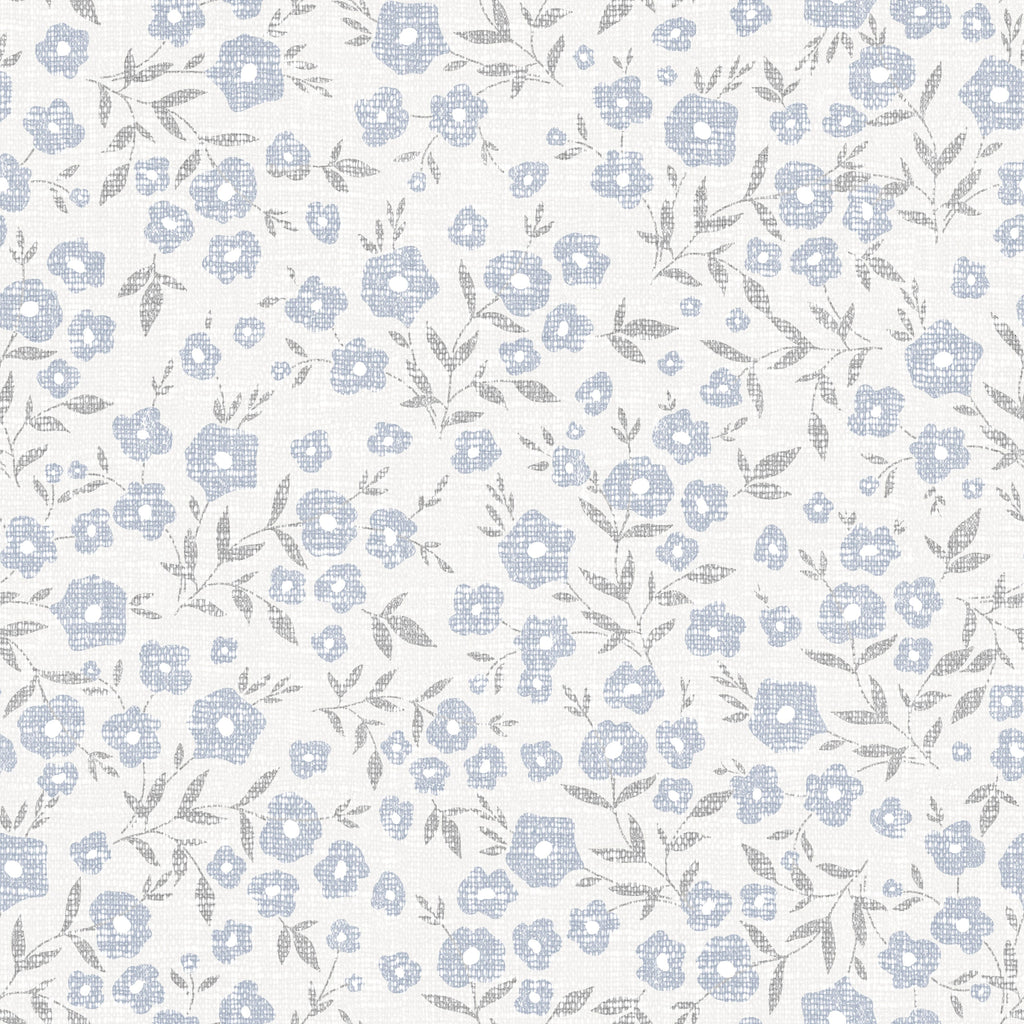 Blue Ditsy Floral Wallpaper