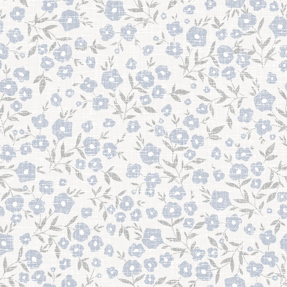 Blue Ditsy Floral Wallpaper