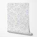 Blue Ditsy Floral Wallpaper