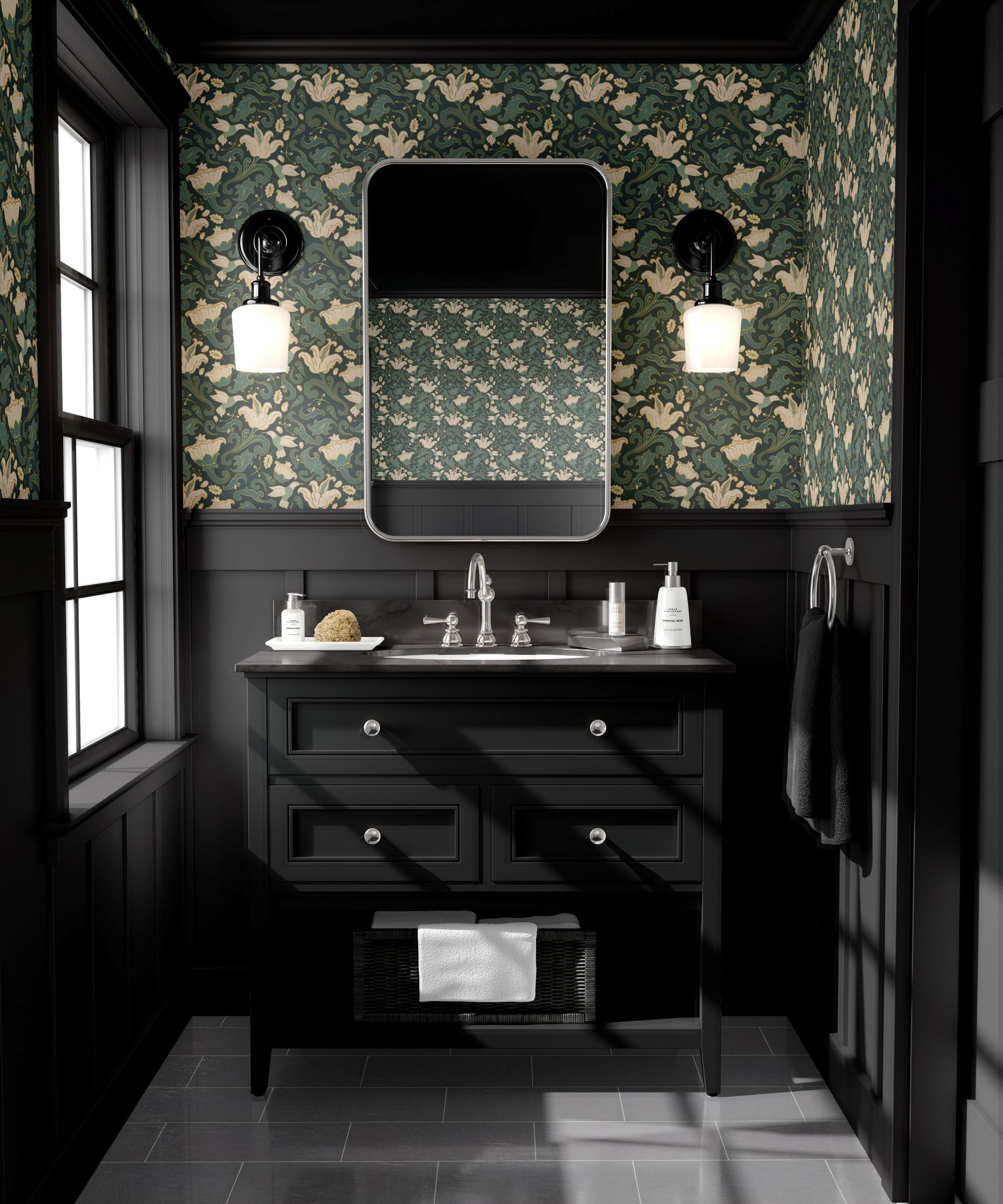 Hummingbird Floral Wallpaper