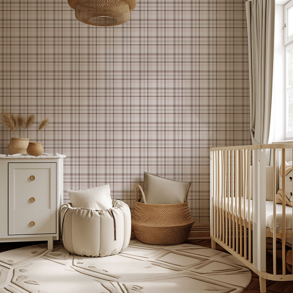 Blush Plaid Wallpaper
