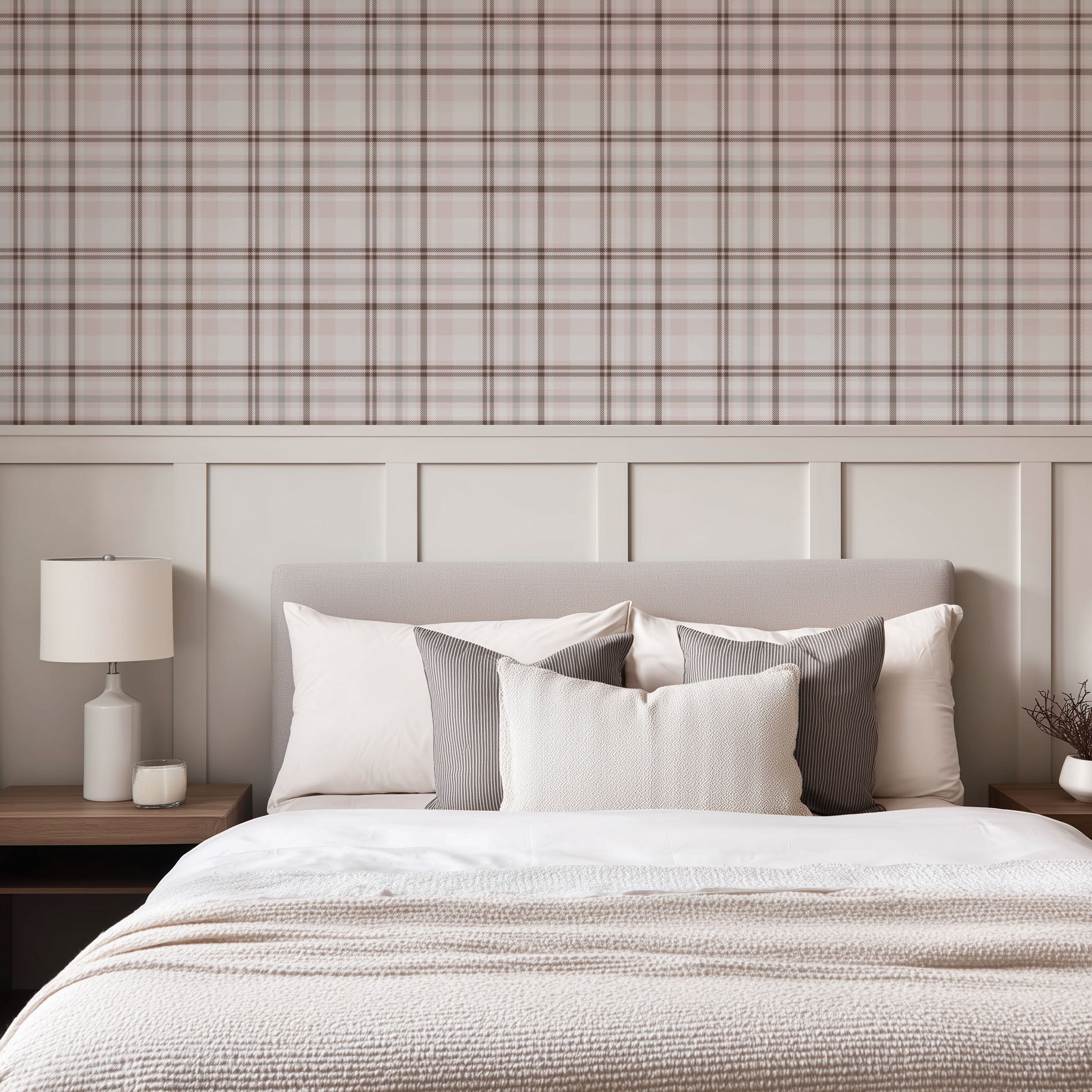 Blush Plaid Wallpaper
