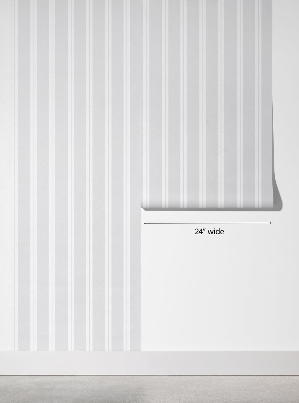 Light Grey Classic Stripe Wallpaper