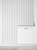 Light Grey Classic Stripe Wallpaper