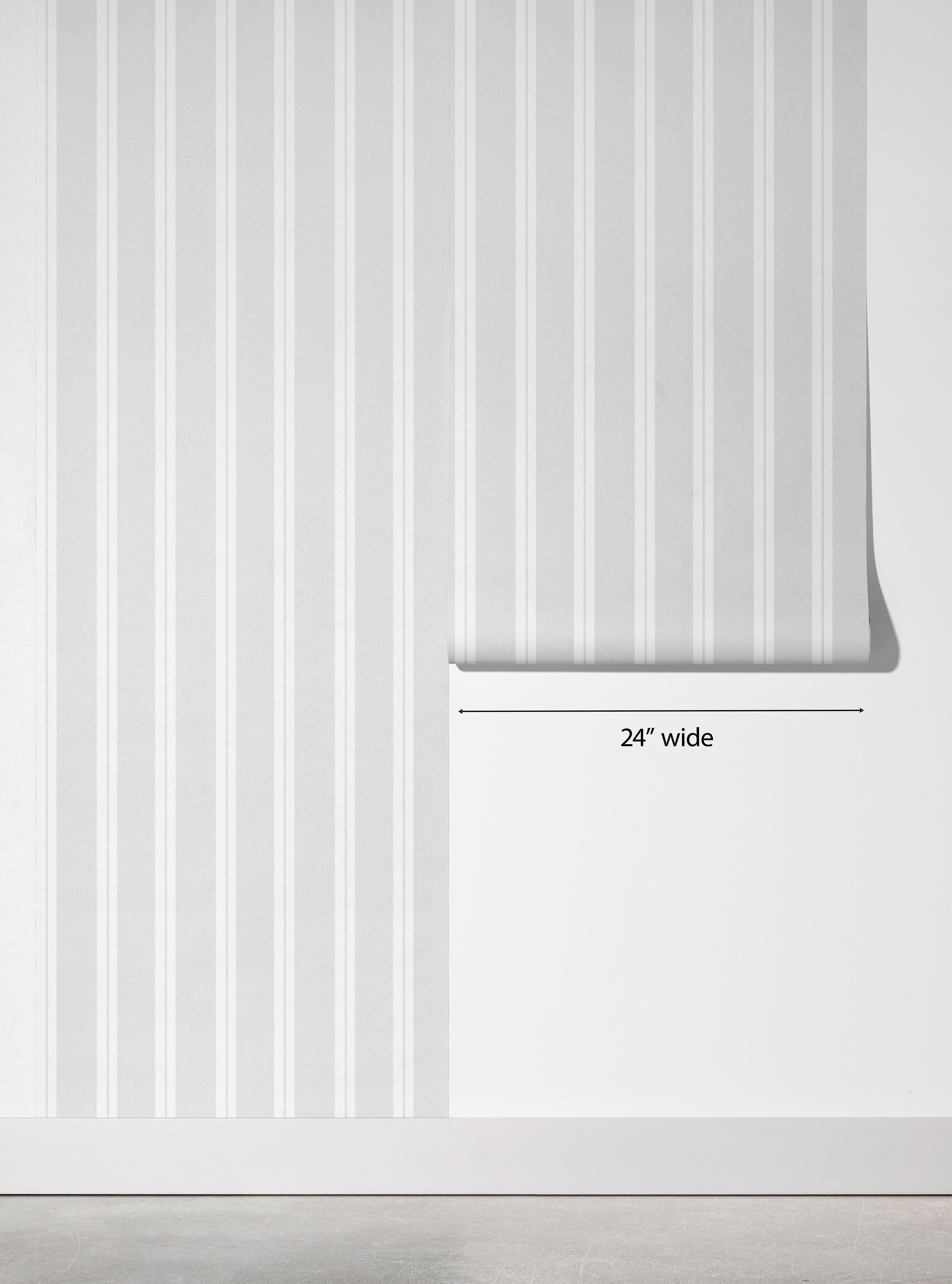 Light Grey Classic Stripe Wallpaper