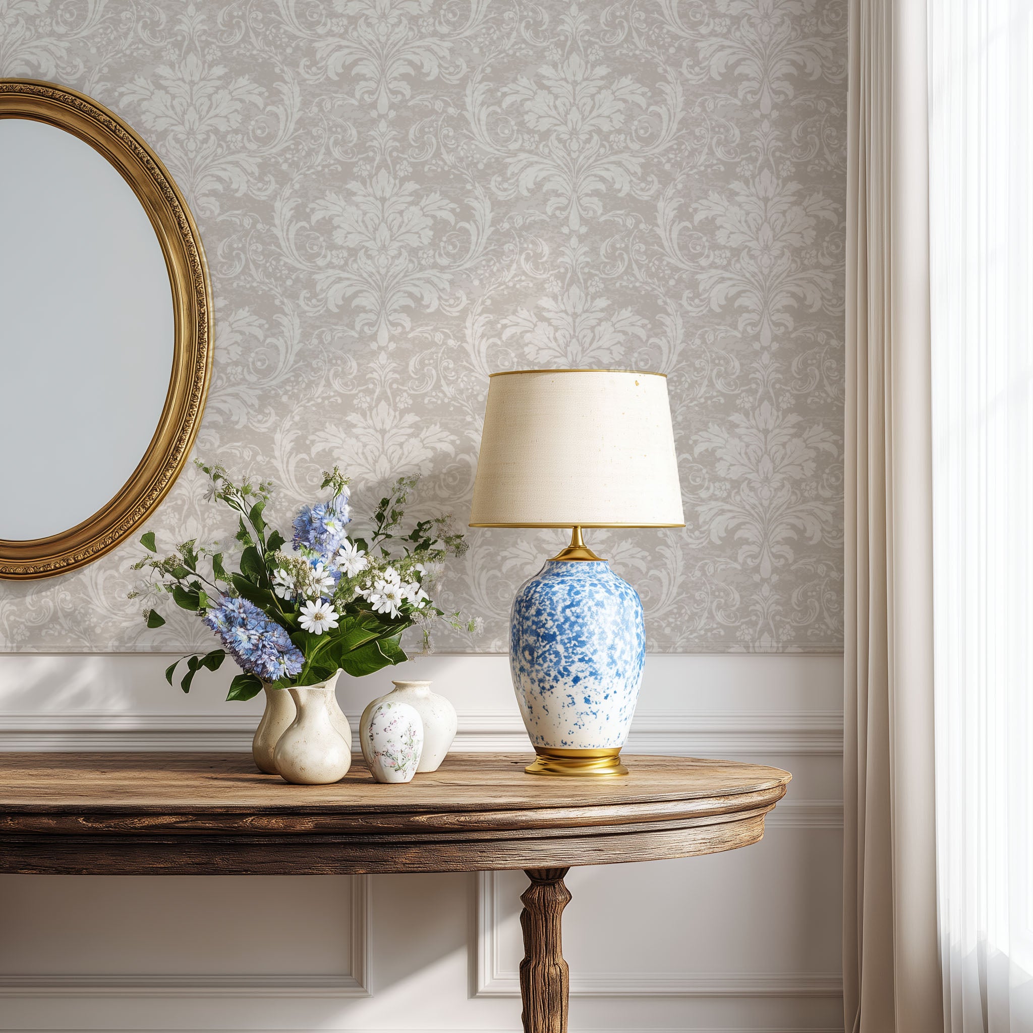 Vintage Damask Wallpaper