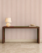 Dusty Clay large-scale stripe wallpaper in entryway