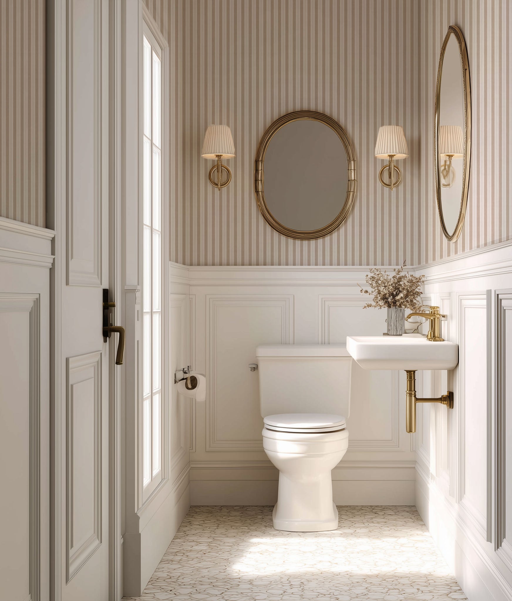 Fine Beige Stripe Wallpaper