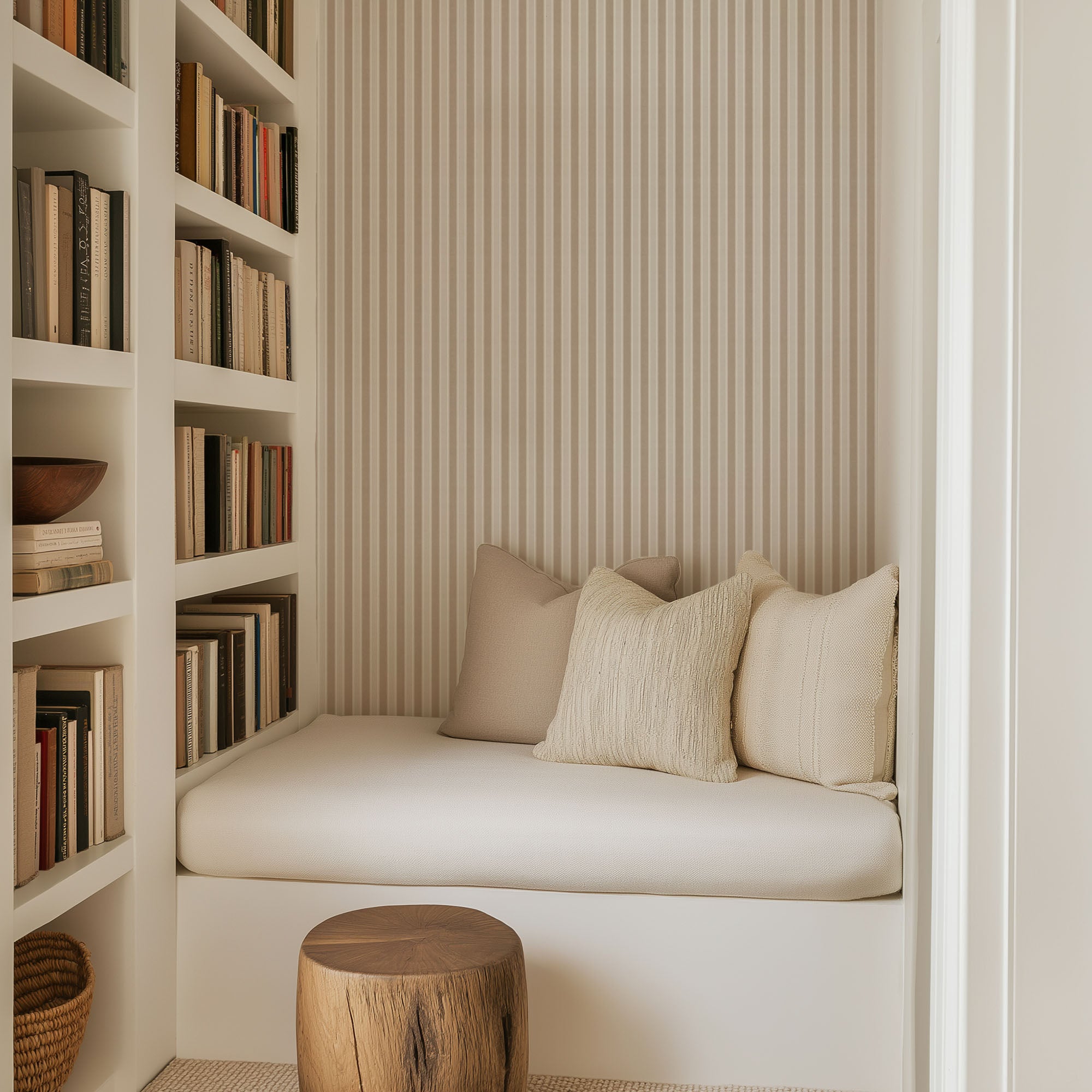 Fine Beige Stripe Wallpaper