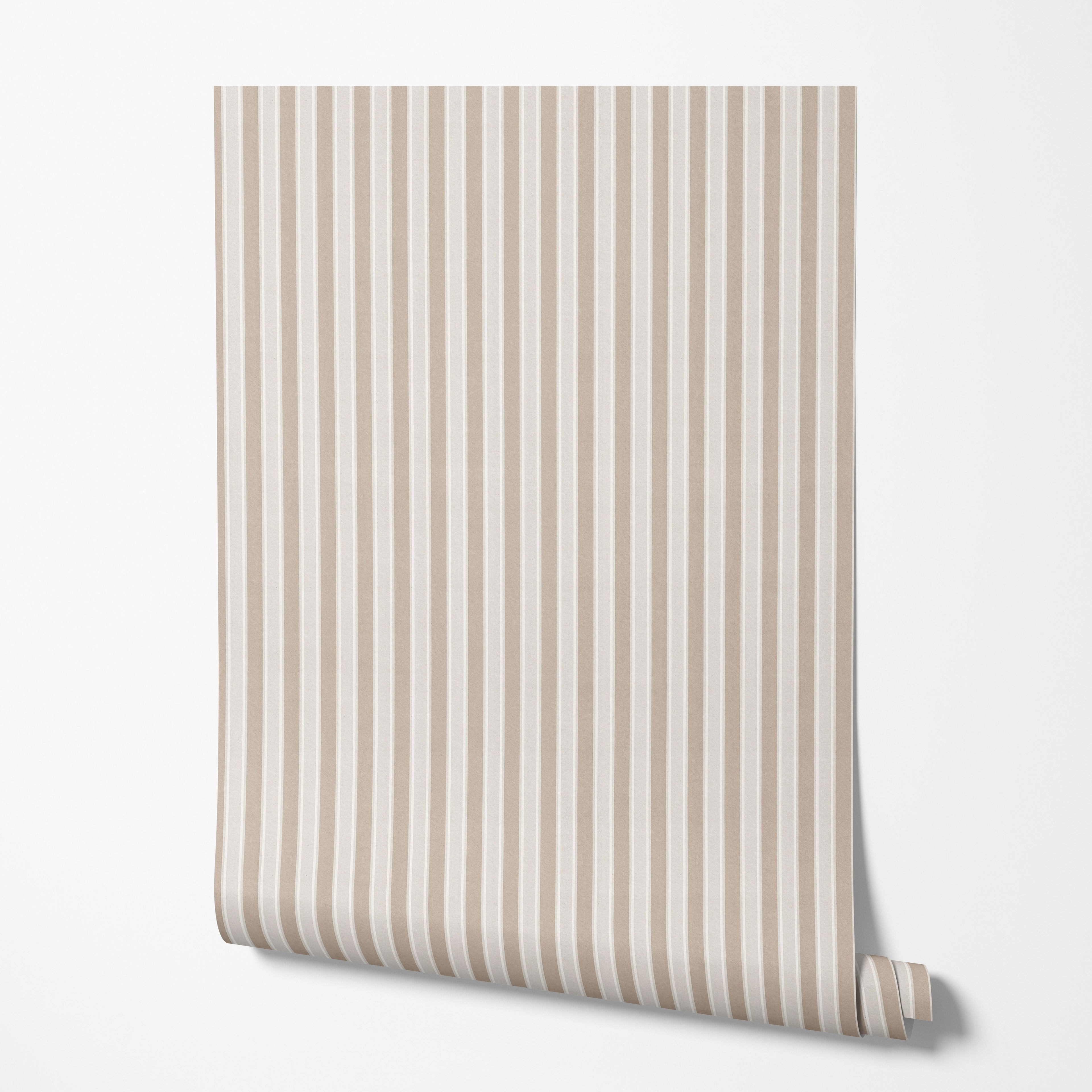 Fine Beige Stripe Wallpaper
