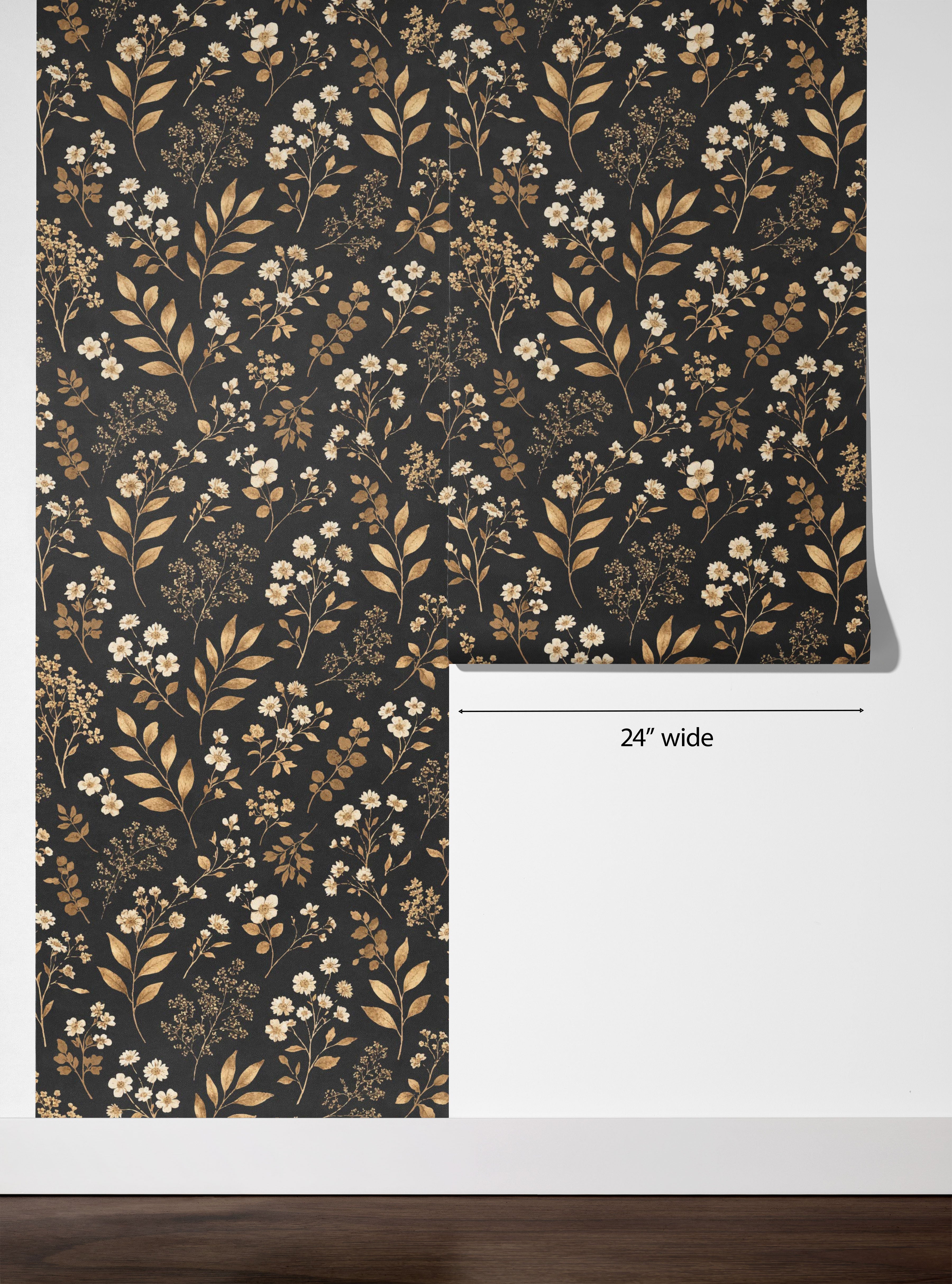 Golden Floral Wallpaper