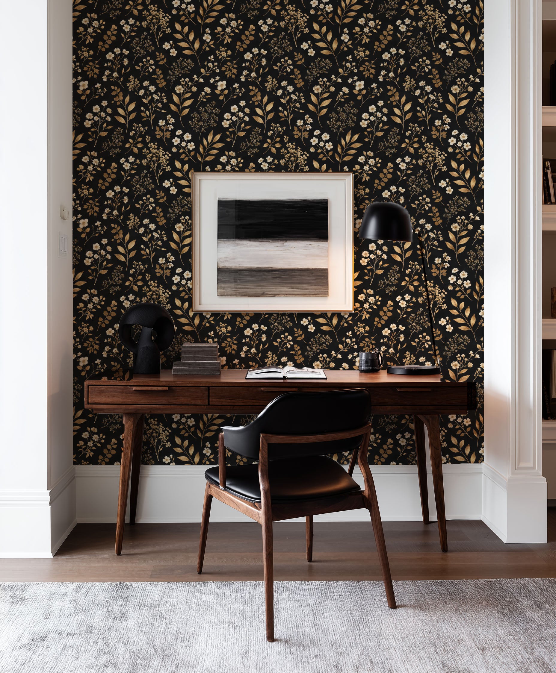 Golden Floral Wallpaper