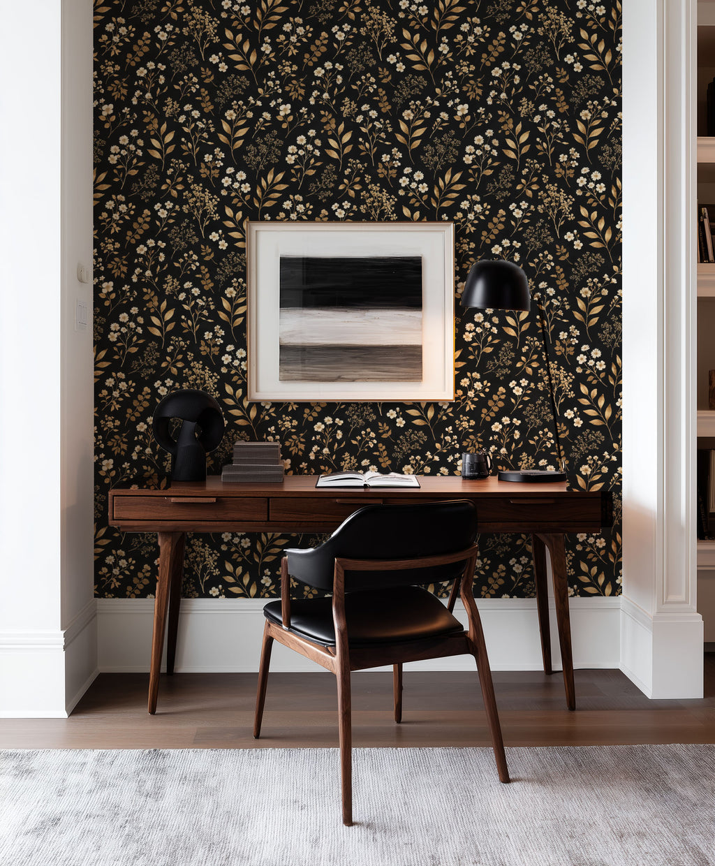 Golden Floral Wallpaper