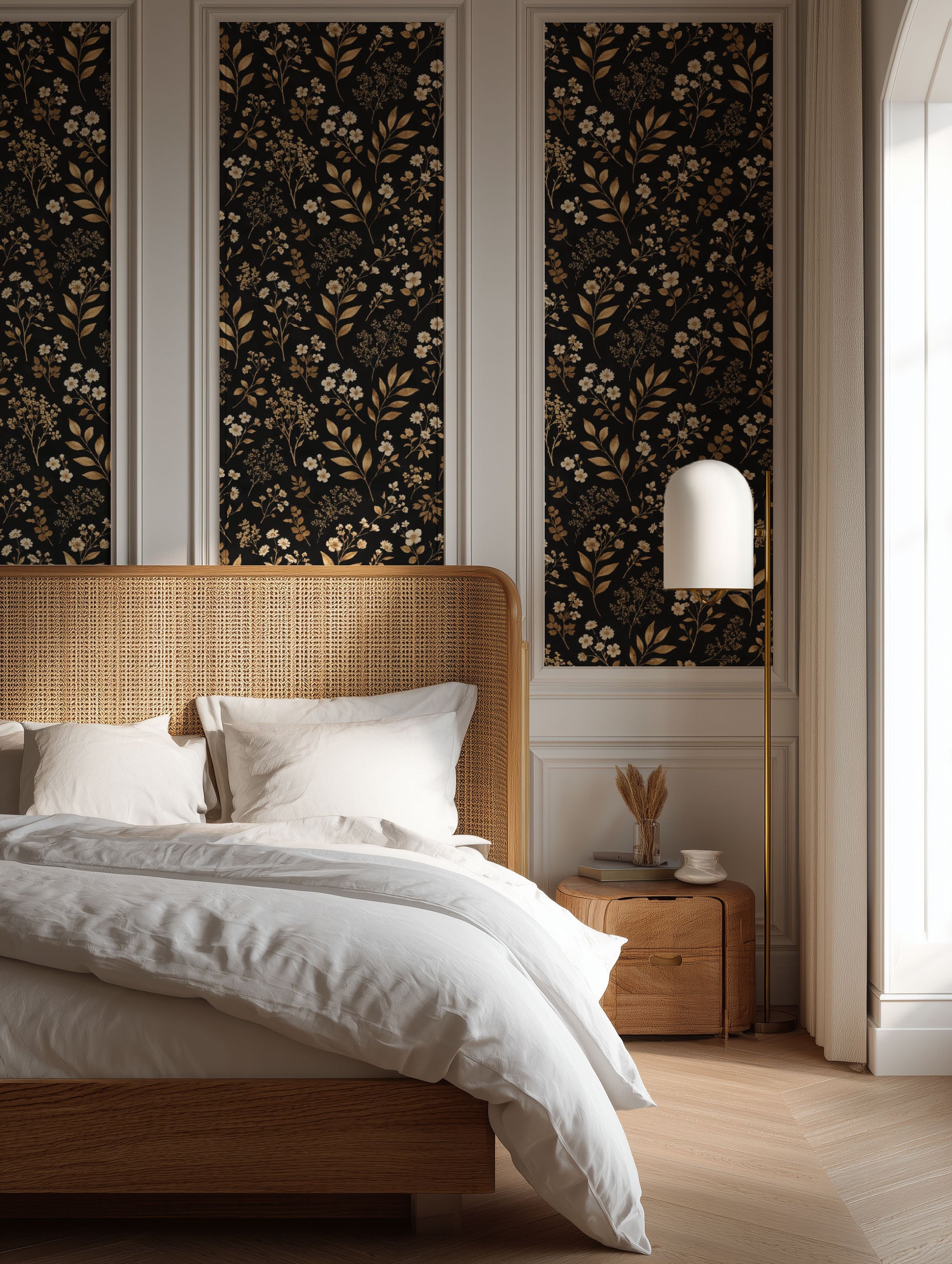 Golden Floral Wallpaper