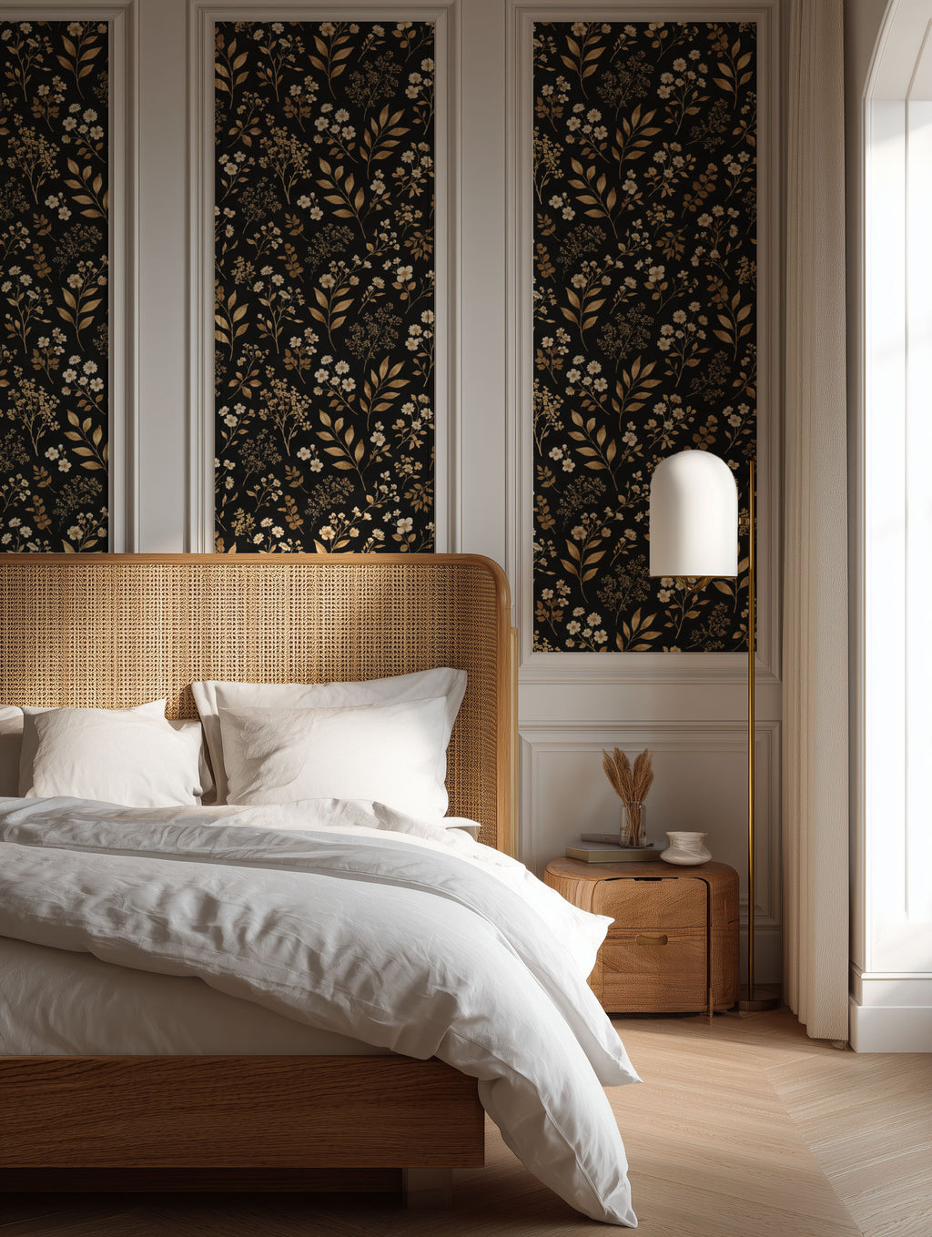 Golden Floral Wallpaper