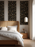 Golden Floral Wallpaper