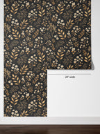 Golden Floral Wallpaper
