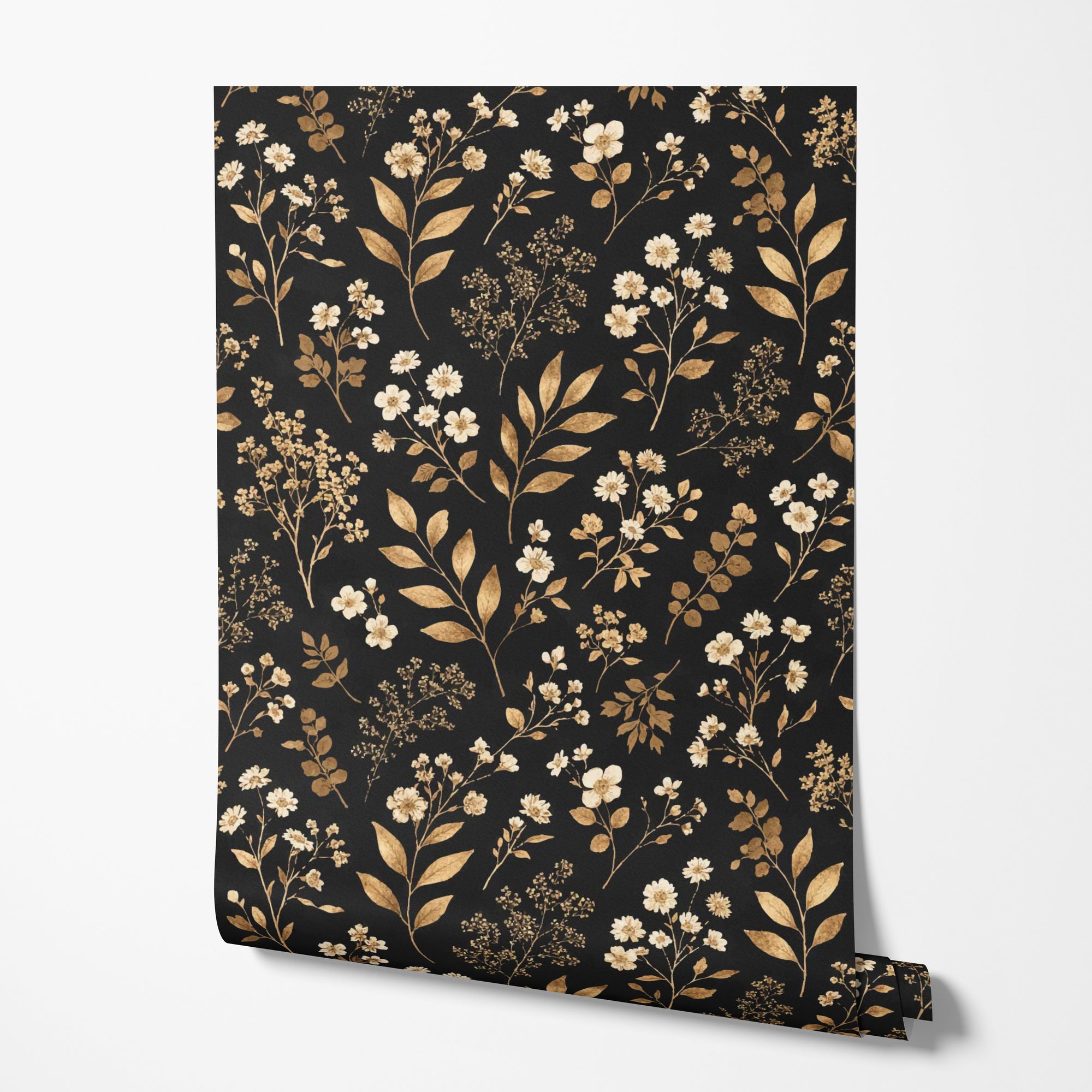 Golden Floral Wallpaper