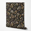 Golden Floral Wallpaper
