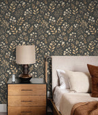 Golden Floral Wallpaper