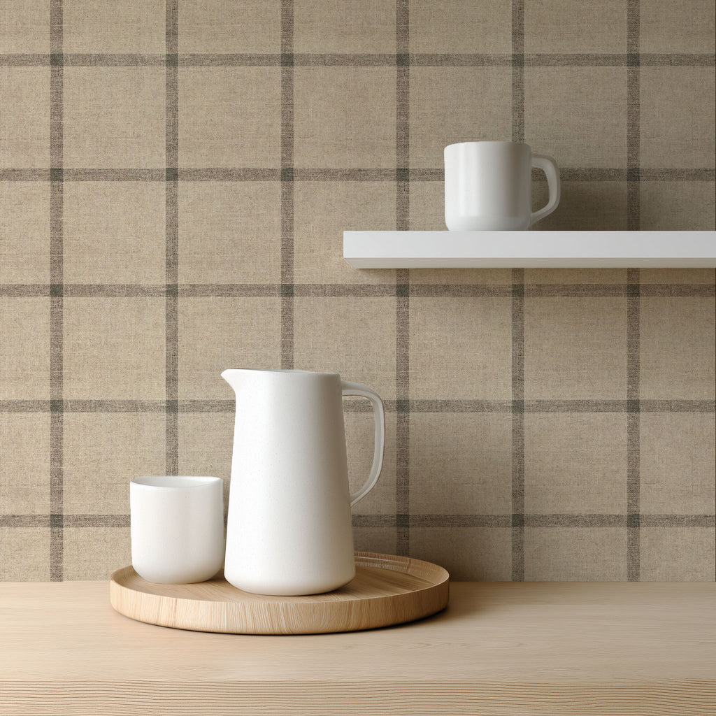 Linen Plaid Wallpaper