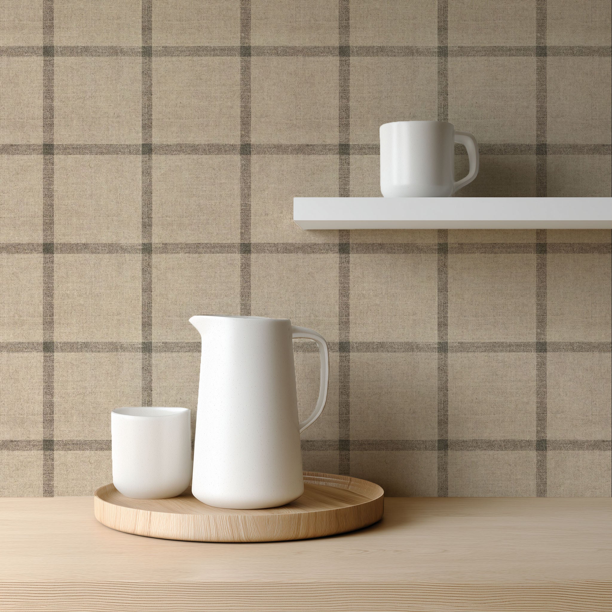 Linen Plaid Wallpaper