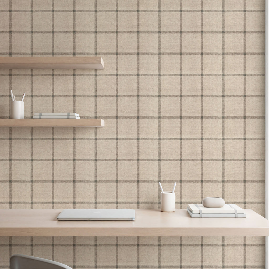 Linen Plaid Wallpaper