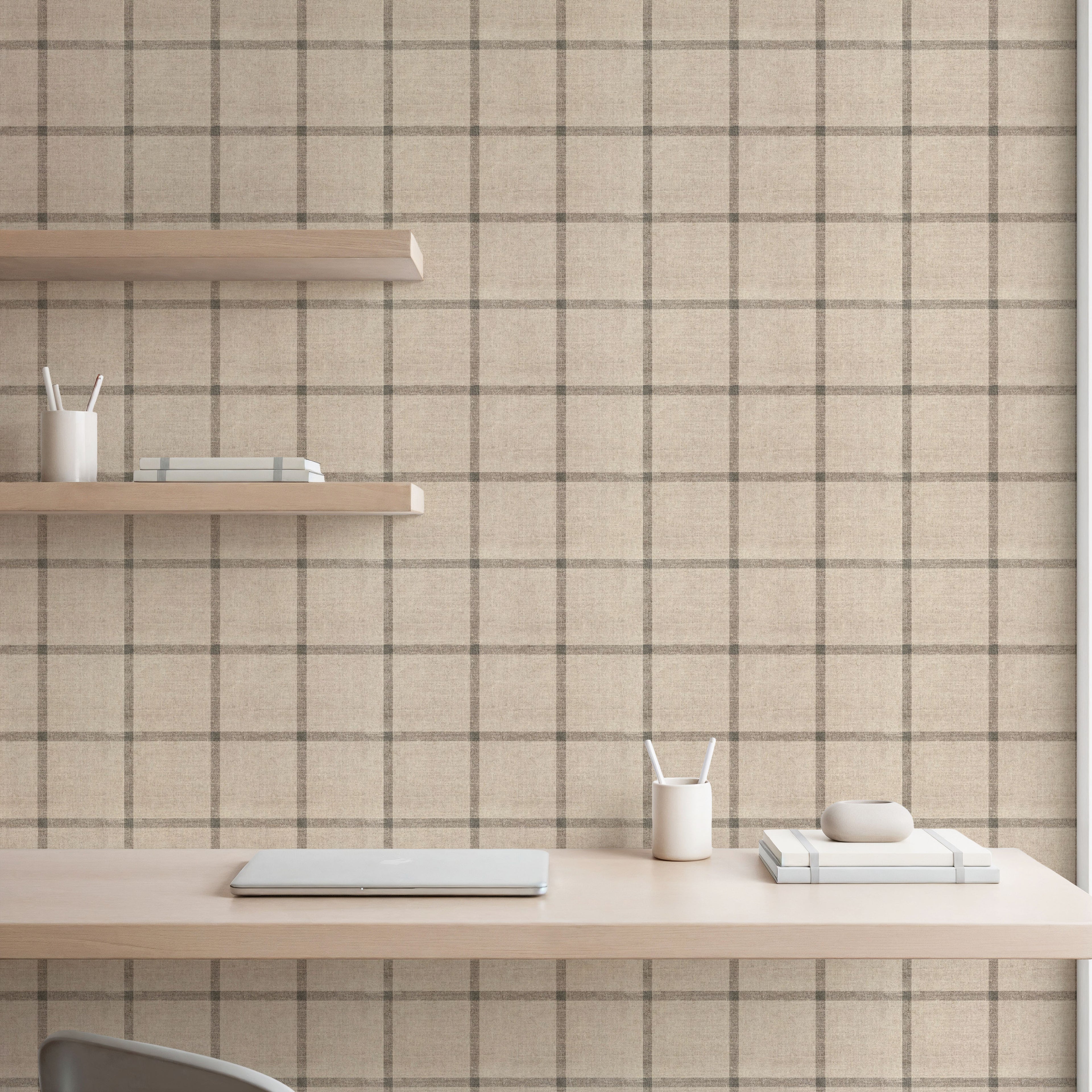 Linen Plaid Wallpaper