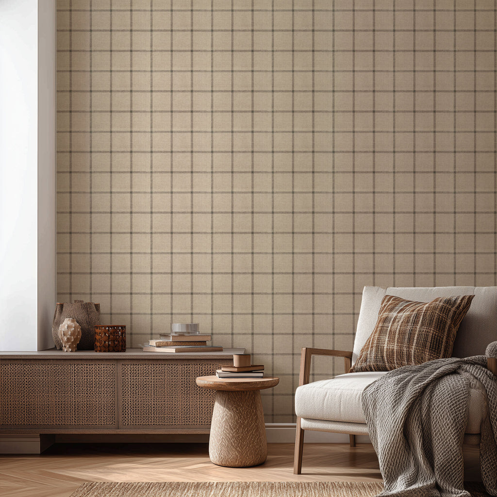 Linen Plaid Wallpaper