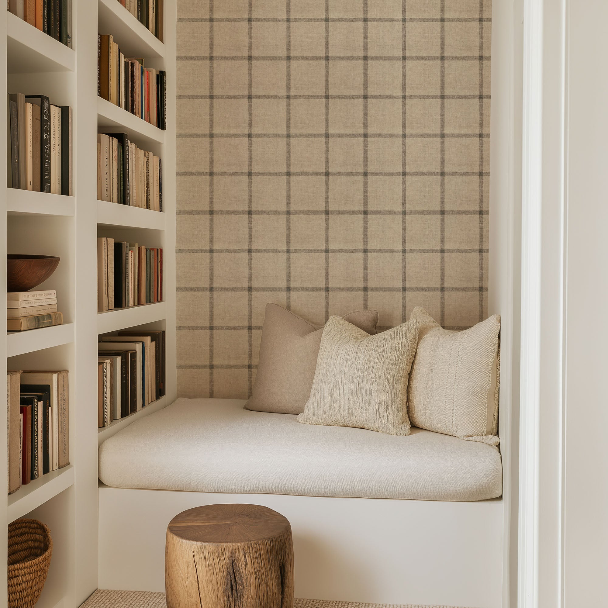 Linen Plaid Wallpaper