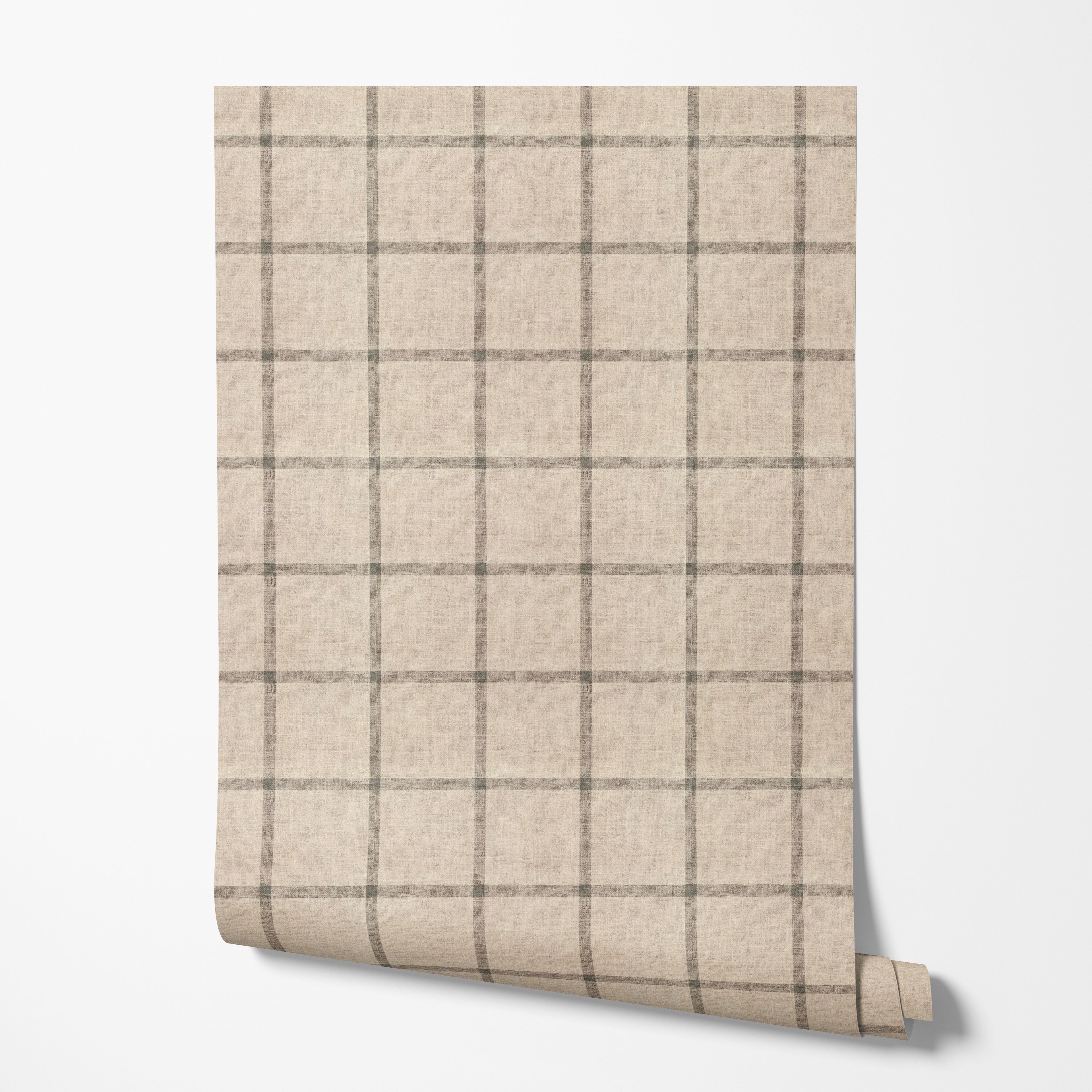 Linen Plaid Wallpaper