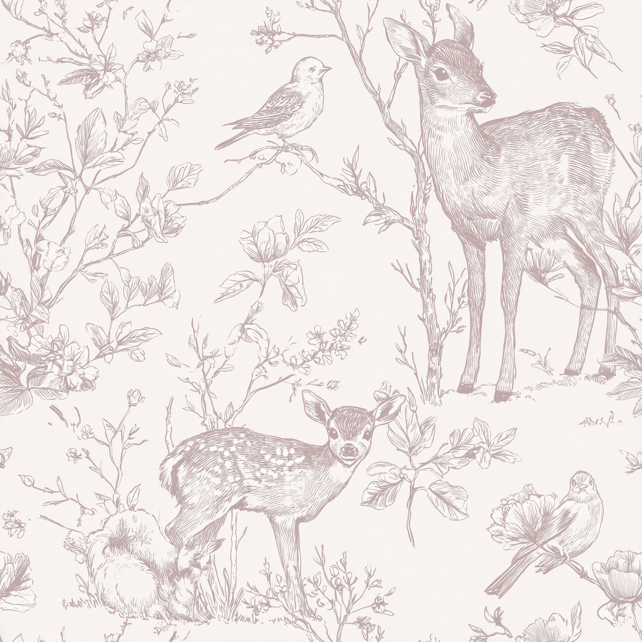 Woodland Nursery Toile Wallpaper