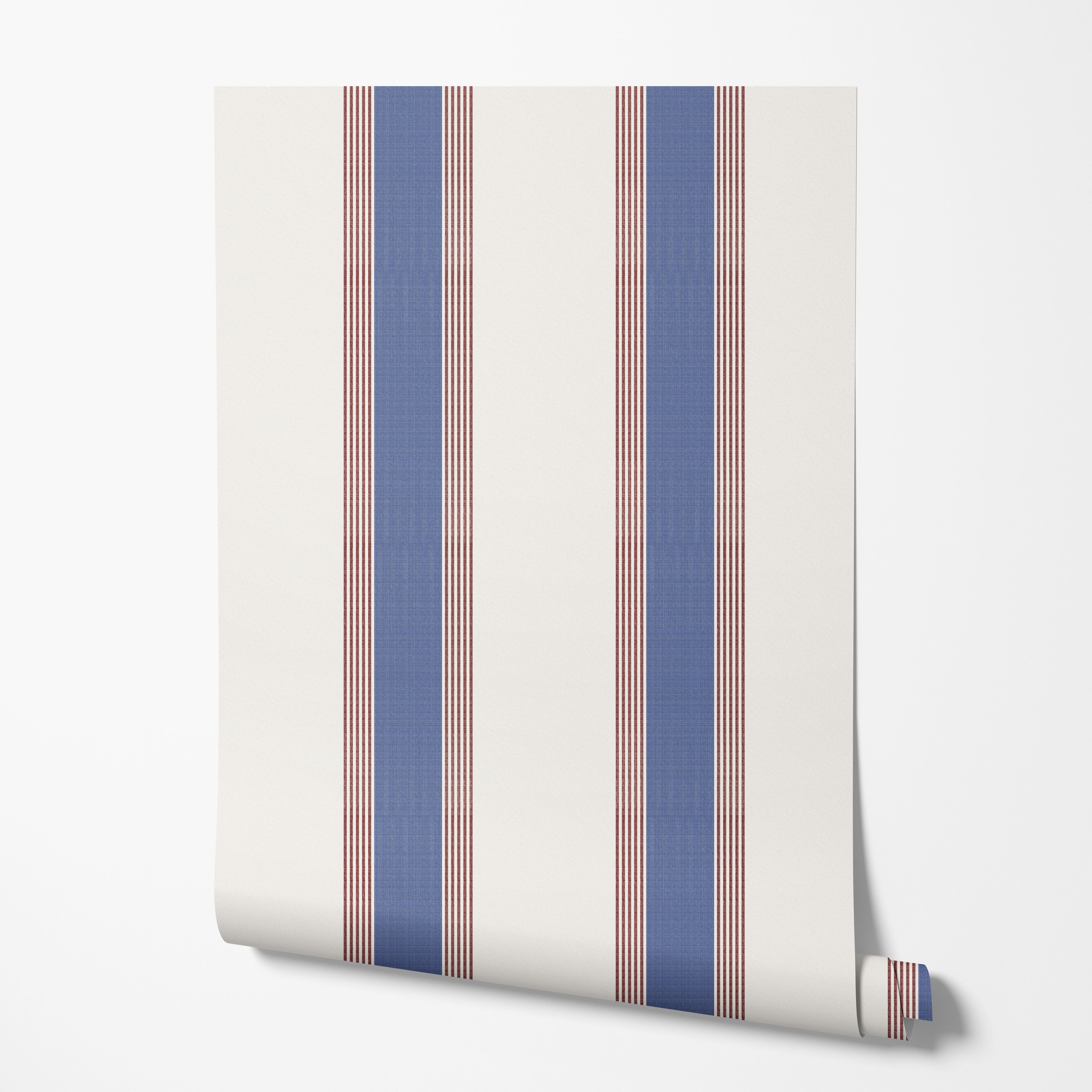 Wide Blue Stripe Wallpaper