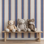 Wide Blue Stripe Wallpaper