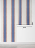 Wide Blue Stripe Wallpaper