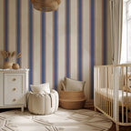 Wide Blue Stripe Wallpaper