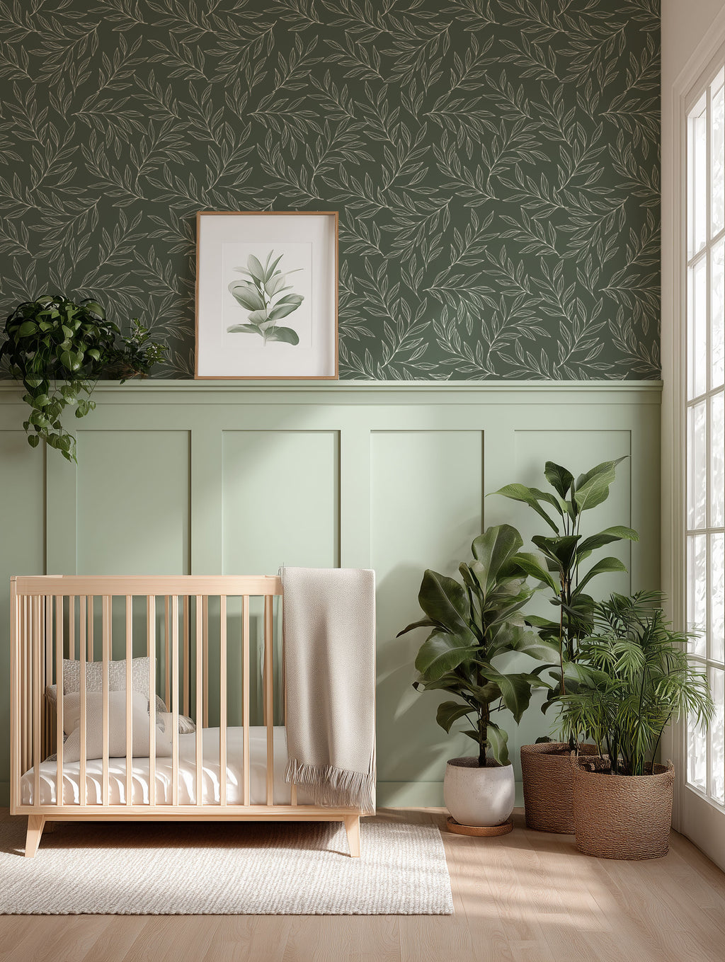 Linear Foliage Wallpaper