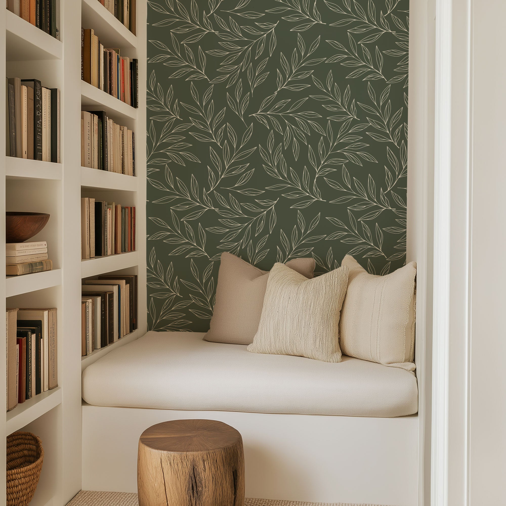 Linear Foliage Wallpaper