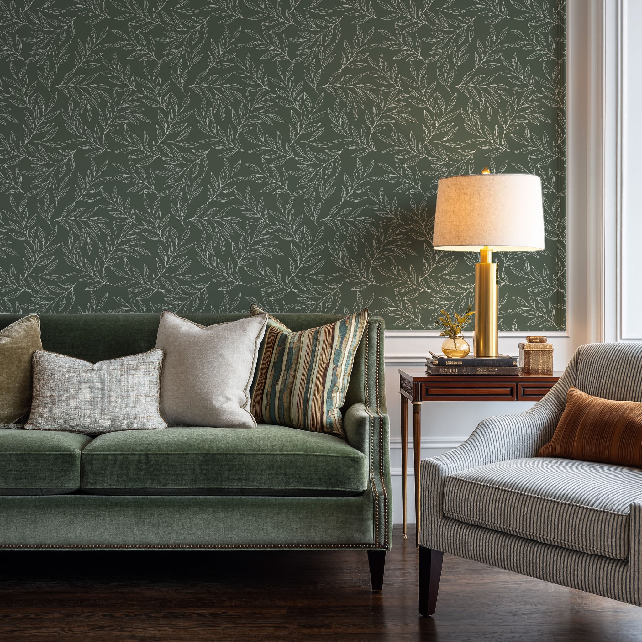 Linear Foliage Wallpaper