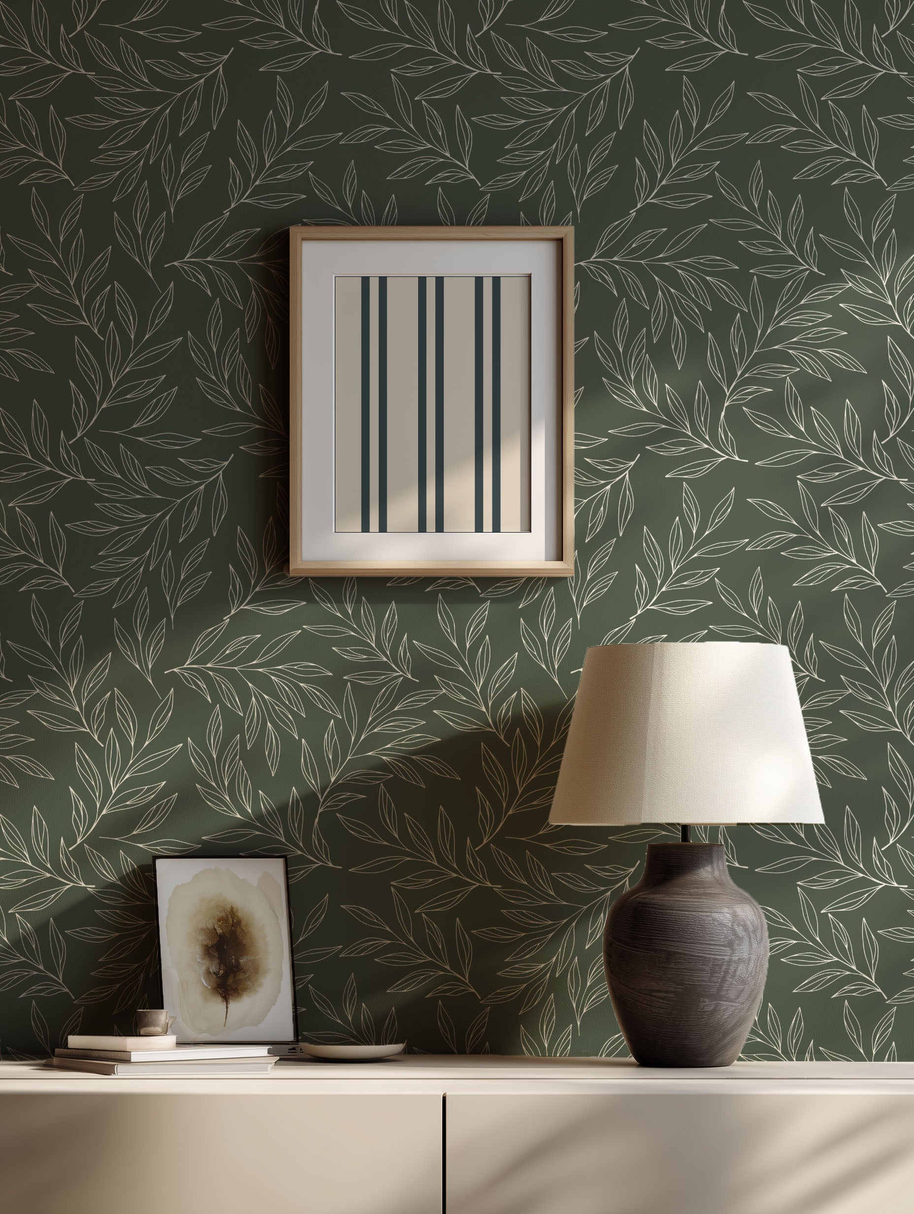 Linear Foliage Wallpaper