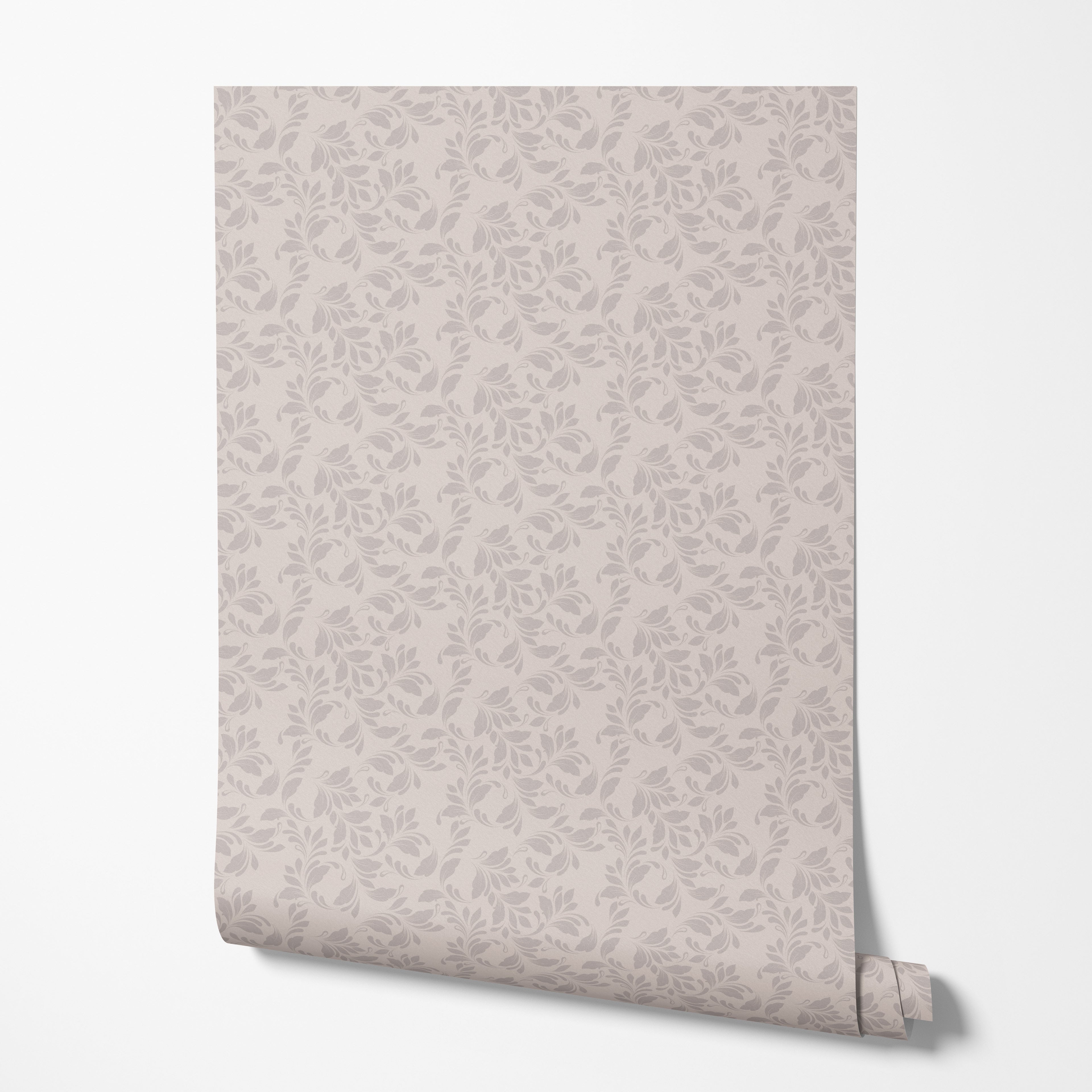 Taupe Scroll Wallpaper
