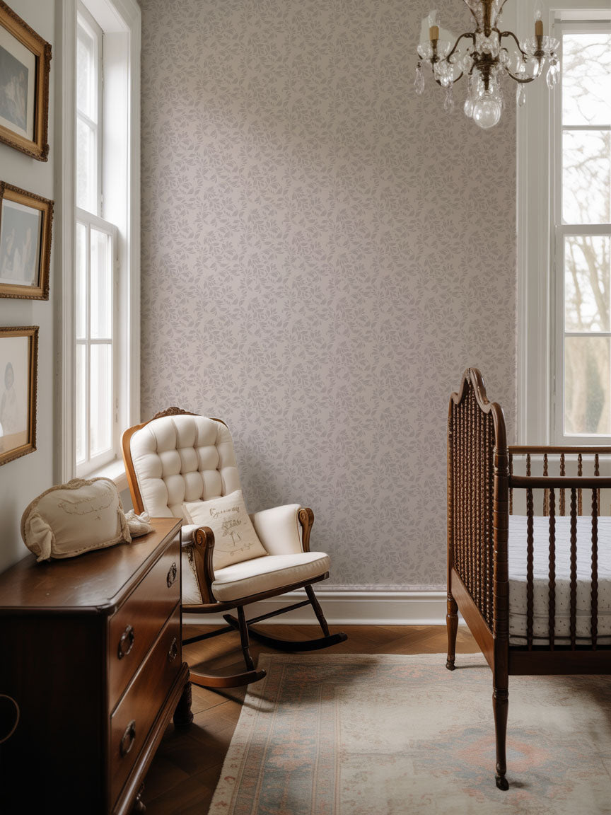 Taupe Scroll Wallpaper