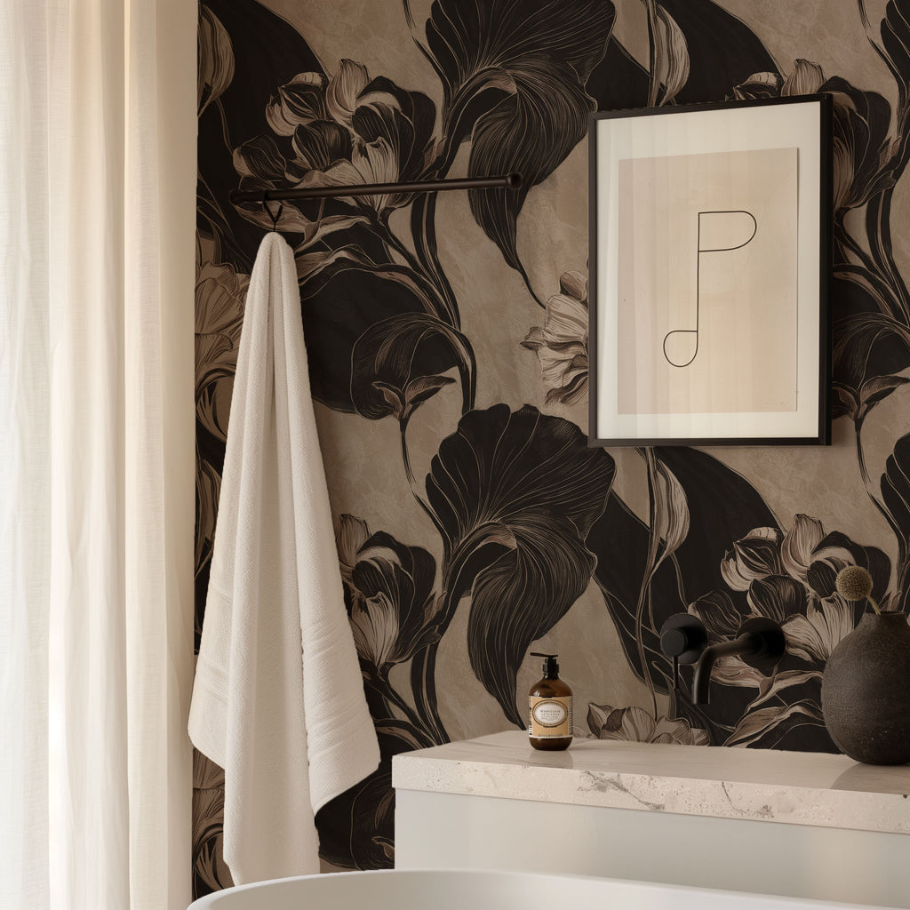Vintage Dark Botanica Wallpaper