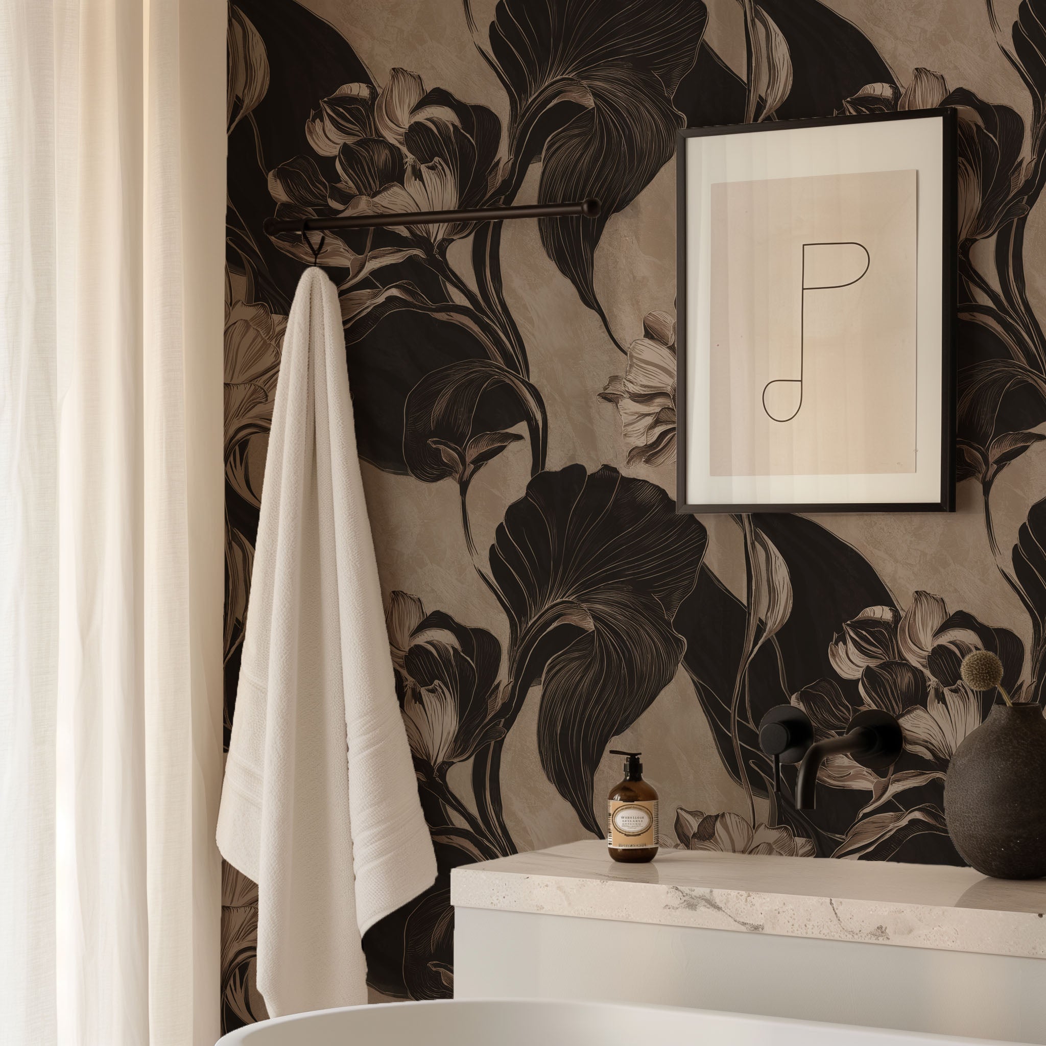 Vintage Dark Botanica Wallpaper