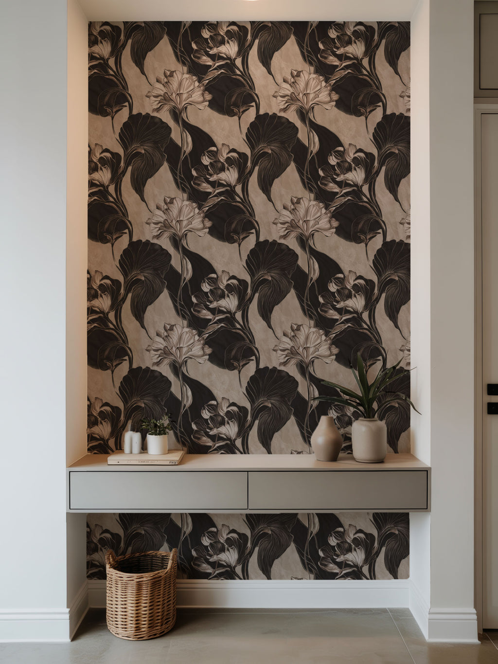 Vintage Dark Botanica Wallpaper