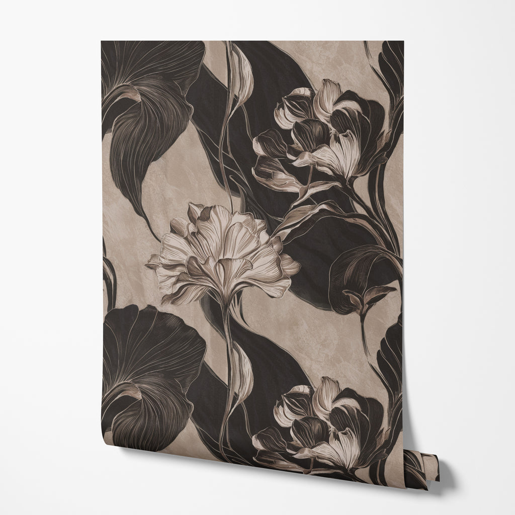 Vintage Dark Botanica Wallpaper