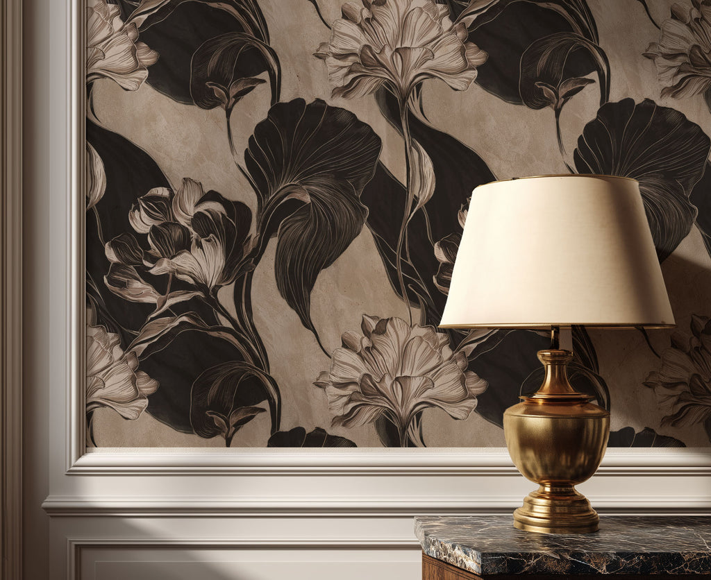 Vintage Dark Botanica Wallpaper