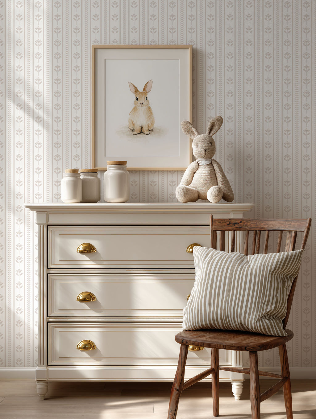 Daisy Stripes Wallpaper
